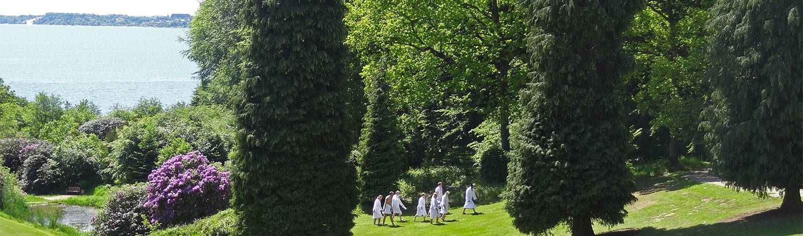 You can swim in the fjord and go for a walk through the park in a bathrobe